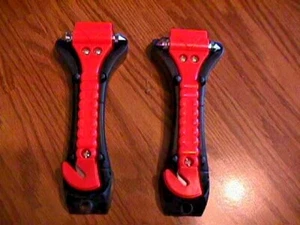 2 PK EMERGENCY ESCAPE SEAT BELT CUTTER TOOL AUTO CAR WINDOW GLASS BREAKER HAMMER - Picture 1 of 5