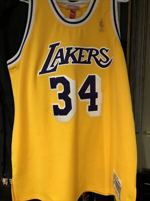 1996-97 Shaquille O'Neal Mitchell Ness Los Angeles Lakers Jersey Size 52 2XL - Image 1 of 4