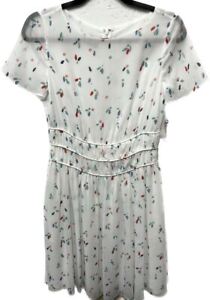 EMPORIO ARMANI Dress White Floral Print Knee Length Size 42 / UK 10 /US 6 AR 372