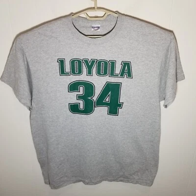 Loyola Greyhounds Mens Gray TShirt XL Hounds #34 Superfans Jerzees - Image 1 of 4