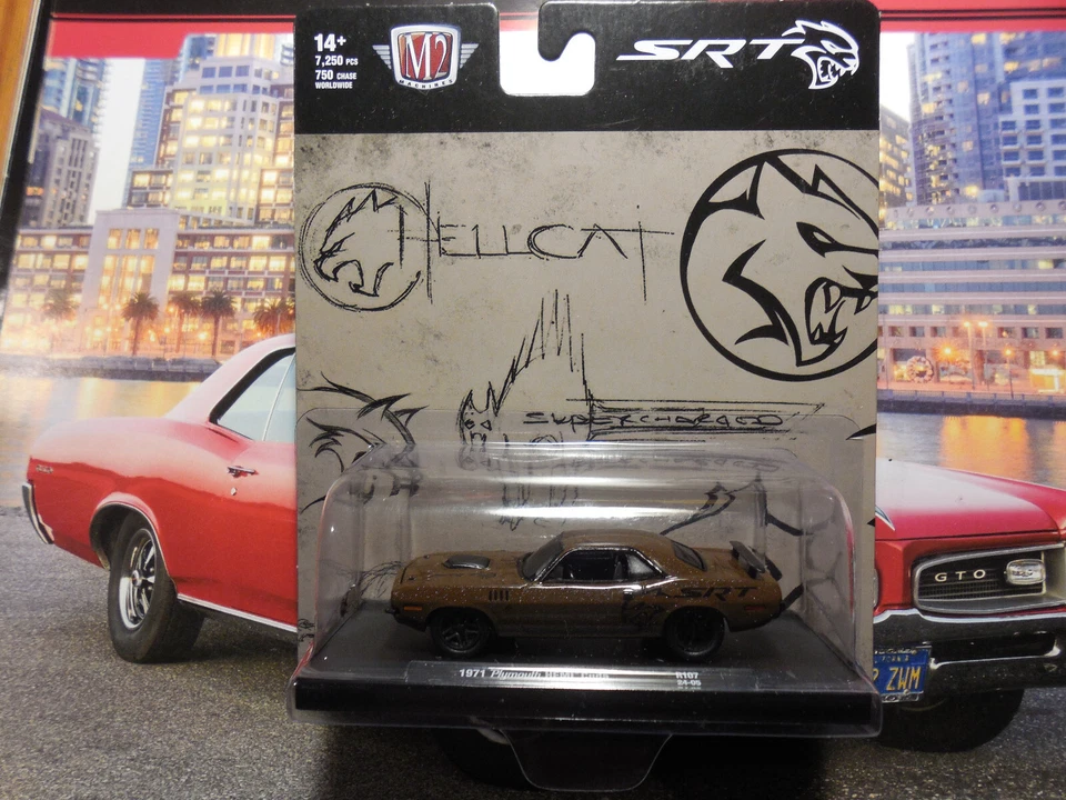 M2 Machines 1971 Plymouth HEMI Cuda R59 19-01 Voodoo Black Auto Drivers FREESHIP