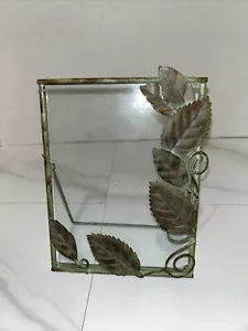 Vtg Malden Rustic Glass & Metal Leaves Picture Frame 2001 . Read - Picture 1 of 5