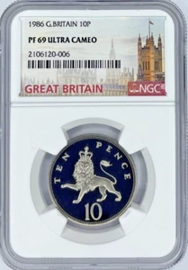 1986 Great Britain 10 Pence Proof NGC - Picture 1 of 2