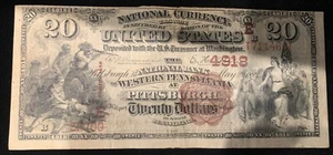 1882 $20 National PITTSBURGH, PA Charter #4918 Brown Back 949744-2 - Picture 1 of 2