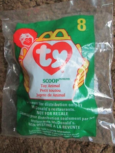Scoop the Pelican - Neu in Verpackung Ty Teenie Beanie Babys # 8 McDonalds (1996) - Bild 1 von 3