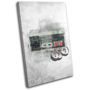 Grunge Graffiti Retro NES Gaming SINGLE CANVAS WALL ART Picture Print - Picture 1 of 1