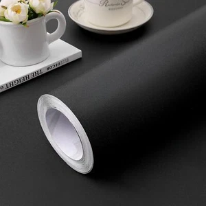 practicalWs Peel and Stick Wallpaper 15.7" x 118" Black Contact Paper - Picture 1 of 7