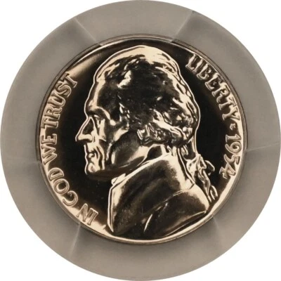 ONE OF PR68 1954 JEFFERSON NICKEL PCGS GRADED US 5C PROOF P-MINT EXACT COIN - Image 1 of 4