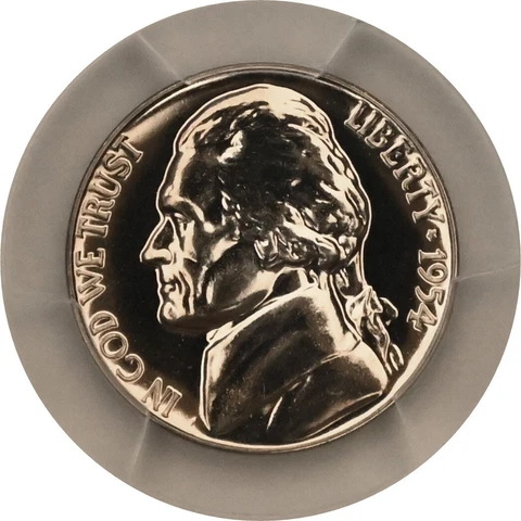 ONE OF PR68 1954 JEFFERSON NICKEL PCGS GRADED US 5C PROOF P-MINT EXACT COIN Cover