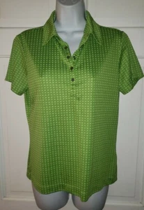NIKE GOLF Fit Dry lime green Check Poly Polo Shirt M 8 10 - Picture 1 of 7