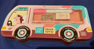 Pink unicorn pencil case with pencil eraser - Picture 1 of 3