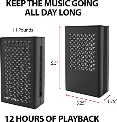 Victrola - Music Edition 1 Portable Bluetooth Speaker  Black - Image 1 of 4