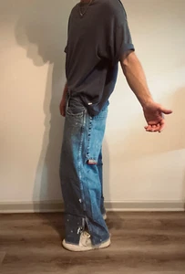 JNCO Jeans Wizard 308 Wide Led 31X30 Distressed Original Vintage Thrashed 1990er - Bild 1 von 15