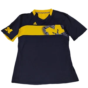 Adidas Women's XL University Of Michigan Wolverines College Blue And Gold Shirt - Picture 1 of 4