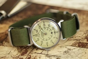 Vintage Sowjetische Flieger Armbanduhr POBEDA USSR Militär Uhr selten gebraucht - Bild 1 von 24