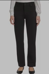 DKNY Jeans Women's Straight Leg Ponte Pants, Black, Size XL New - Picture 1 of 4