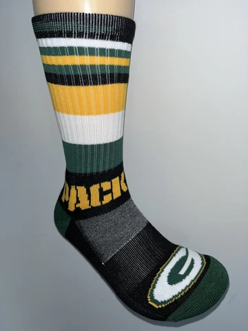 GREEN BAY PACKERS NFL FOOTBALL LOGO RAVE BLACK CREW LENGTH SOCKS LARGE Cover