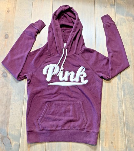 UNDERCOVER ROSA Victoria Secret maglione donna manica lunga felpa con cappuccio bordeaux XS