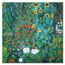 Gustav Klimt-Bauerngarten mit Sonnenblumen 100x100cm Ölgemälde HandgemaltG111514