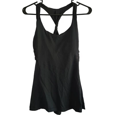Lululemon Workout Tank Top Ruched Sides Built In Bra Black Size S - Image 1 of 4