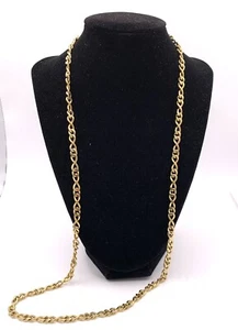 "Collar Monet Tono Oro De Colección Eslabones Corte Diamante 31"" Largo Versátil Apilamiento Usado en Excelente Condición" - Imagen 1 de 18