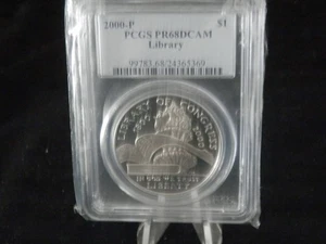 2000-P Library Of Congress Commemorative Dollar  PCGS PR68 DCAM - Picture 1 of 3