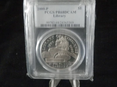 2000-P Library Of Congress Commemorative Dollar  PCGS PR68 DCAM - Image 1 of 3