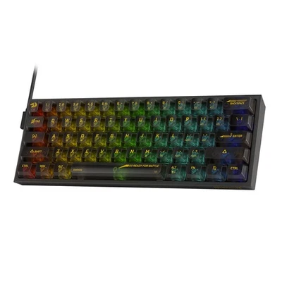 Redragon K617 SE 60% Wired RGB Gaming Keyboard, 61 Keys Compact Full-Transparent - Image 1 of 4