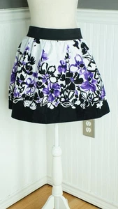 Vintage neu mit Etikett Deb Stargazer A-Linien-Rock lila Aquarell Blumenmuster 1XL - Bild 1 von 4