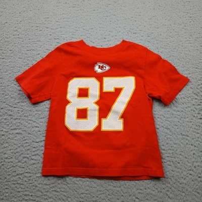 Camisa Kansas City Chiefs Niños Pequeña Roja Manga Corta Travis Kelce NFL Foto 1 de 4