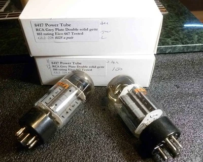 Pair Sylvania 8417 Double Solid Getter Industrial Power Tubes 102/100 each side - Image 1 of 4