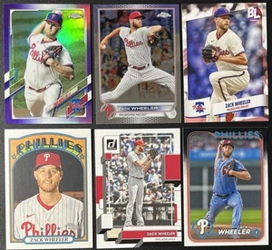 6 Card Baseball Lot Zack Wheeler Philadelphia Phillies Chrome Purple & More - Picture 1 of 6