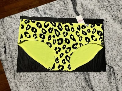NUEVO CON ETIQUETAS Victoria's Secret L ROSA YOGA Amarillo Estampado Leopardo Hipster Panty Grande Y2k Foto 1 de 4