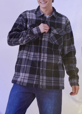 Chaqueta Camisa Berkley Jensen Para Hombres Vellón Sherpa Bonded Negra/Carbón Elige Talla Foto 1 de 4