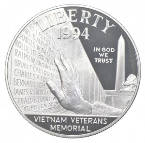 1994-P Proof Vietnam War Memorial Commemorative Silver Dollar $1 *3421 - Picture 1 of 3