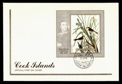 DR WHO 1985 COOK ISLANDS FDC AUDUBON BIRD S/S $2,80 M56664 Foto 1 de 2