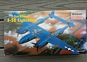 MINICRAFT 1/48 WW II U.S.A.F. LOCKHEED F-5E LIGHTNING FIGHTER MODEL KIT 11627 OB - Picture 1 of 12