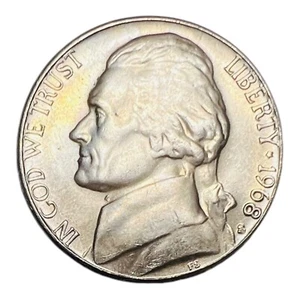 1968 S Jefferson Nickel Uncirculated US Mint Natural Toning #290 - Picture 1 of 5