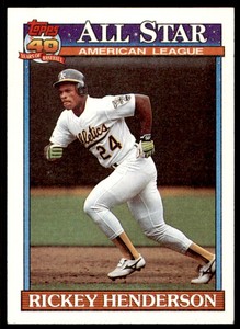 1991 Topps American League All Star Rickey Henderson Oakland Athletics #391