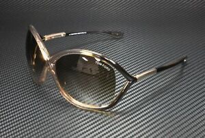 Tom Ford Whitney FT0009 74F Shiny Transp Rose Grad Brown 64mm Women's Sunglasses