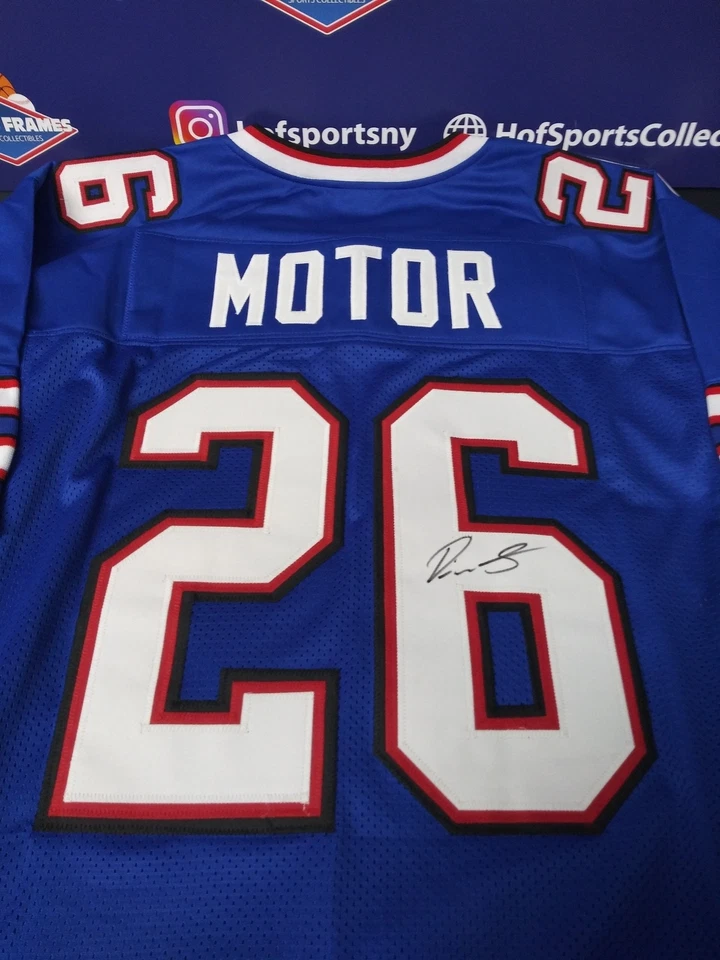 HALL OF FRAMES SPORTS COLLECTIBLES DEVIN SINGLETARY SIGNED Buffalo Bills Blue Custom "MOTOR" Jersey - HOF COA