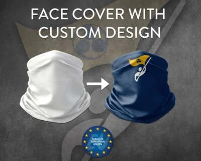 Custom Made Fabric Face Cover Neck Gaiter, Washable and Reusable, Made in EU - Image 1 of 4
