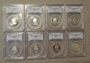 ALL S MINT 1976 92 93 94 95 96 97 98 PCGS PR69DCAM 8 SILVER QUARTERS-SLABBED - Picture 1 of 2
