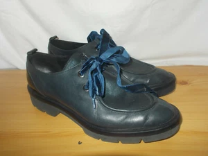 Chaussures de ville à lacets velours derby cuir bleu/noir GEOX 41 9.5US 7.5UK - Picture 1 of 8
