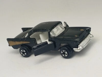 ZYLMEX 57 CHEVY HARDTOP P355 BLACK GOLD 1/64 Diecast Vehicle Doors Open - Image 1 of 4