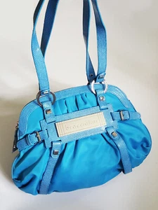 BRACCIALINI Blue Leather and Nylon Handbag - VGC - Picture 1 of 7