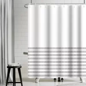 72x72 Inch Striped Long Polyester Shower Curtains Rustic Farmhouse Plaid Fabr... - Picture 1 of 7
