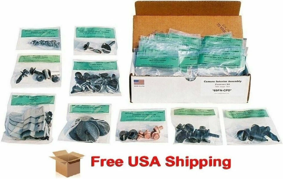 Fits 1969 Ford Mustang Fastback AMK Master Interior Screw Kit 381 pcs — 第 1/1 张图片