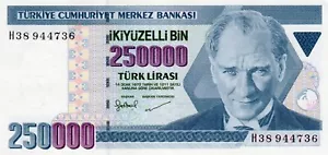 Billete Turquía 250000 liras 1992 P211 - Imagen 1 de 2