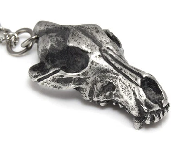 Colgante Calavera Lobo con Acabado de Metal Envejecido, Collar Hombre Lobo Tótem Espíritu Foto 1 de 4